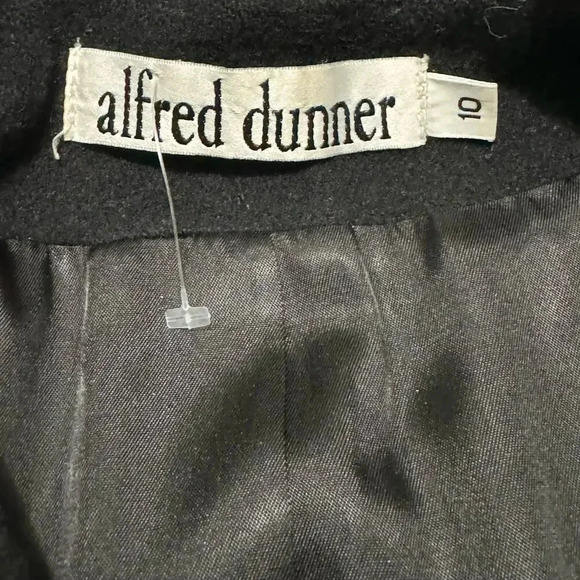 Vintage Made in USA 100% Wool Black Button Front Pea Coat Twee Alfred Dunner 10 - Picture 7 of 8
